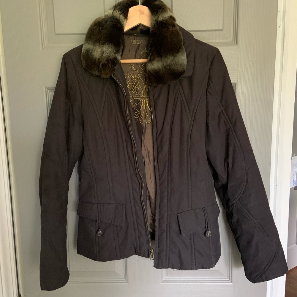 AMERICAN BAZAAR Winter Cot with Rabbit Fur Trim S